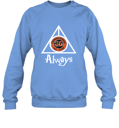 Always Love The Cincinnati Bengals x Harry Potter Mashup NFL ypyv always love the cincinnati bengals x harry potter sweatshirt 35 front carolina blue