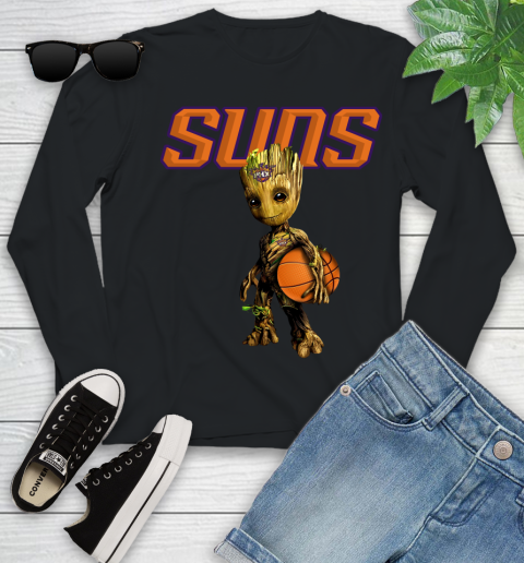 Phoenix Suns NBA Basketball Groot Marvel Guardians Of The Galaxy Youth Long Sleeve 2