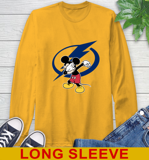 Tampa Bay Lightning NHL Hockey Dabbing Mickey Disney Sports Long Sleeve T-Shirt 3