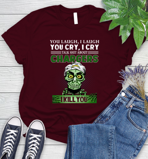 NFL Talk Shit About Los Angeles Chargers I Kill You Achmed The Dead Terrorist Jeffrey Dunham Football Women's T-Shirt 7