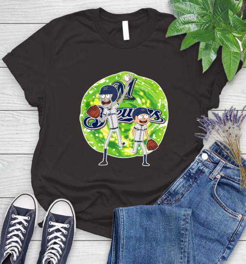 MLB Milwaukee Brewers Rick And Morty Baseball Sports Women's T-Shirt 8