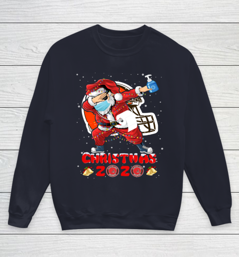 Cleveland Browns Funny Santa Claus Dabbing Christmas 2020 NFL Youth Sweatshirt 2