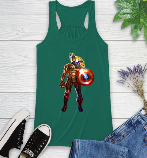 NFL Captain America Marvel Avengers Endgame Football Sports Minnesota Vikings Racerback Tank 7