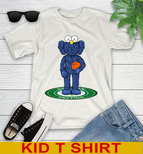 NBA Basketball Boston Celtics Kaws Bff Blue Figure Shirt Youth T-Shirt