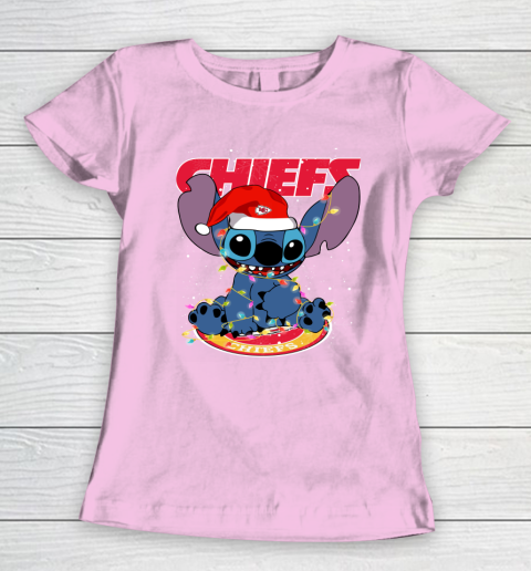 Kansas City Chiefs NFL Football noel stitch Christmas Women's T-Shirt 6