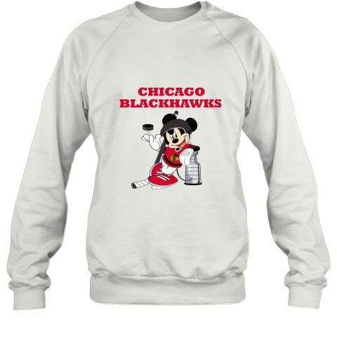 Mickey Chicago Blackhawks With The Stanley Cup Hockey NHL Sweatshirt