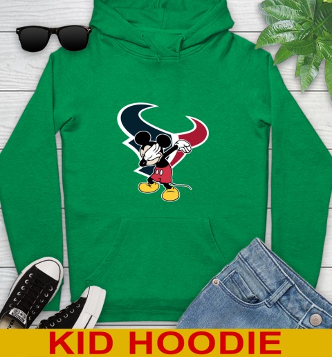 Houston Texans NFL Football Dabbing Mickey Disney Sports Youth Hoodie 8