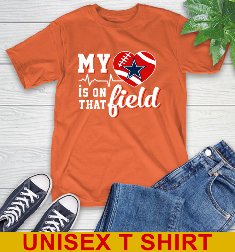 NFL My Heart Is On That Field Football Sports Dallas Cowboys T-Shirt 4