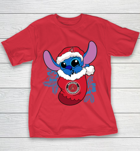 Arizona Diamondbacks Christmas Stitch In The Sock Funny Disney MLB Youth T-Shirt 9