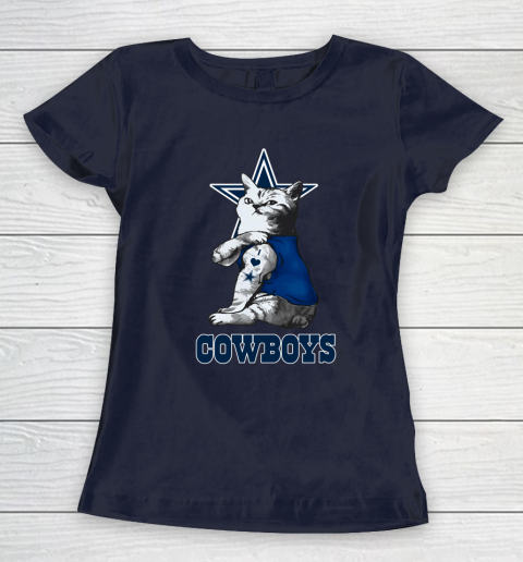 NFL Football My Cat Loves Dallas Cowboys Women's T-Shirt 2