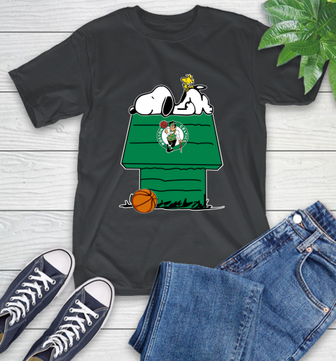 Boston Celtics NBA Basketball Snoopy Woodstock The Peanuts Movie T-Shirt 2