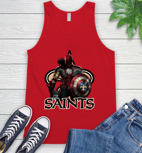 NFL Captain America Thor Spider Man Hawkeye Avengers Endgame Football New Orleans Saints Tank Top 6