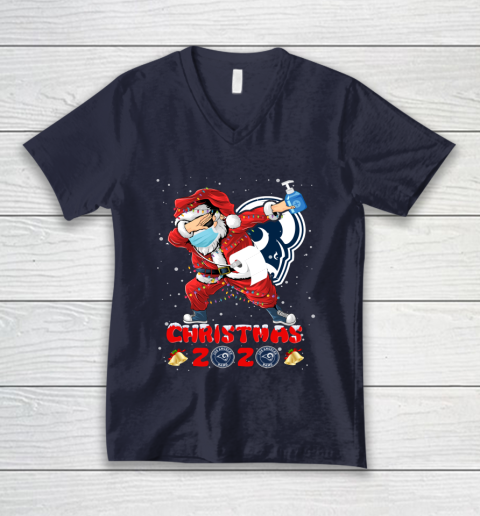 Los Angeles Rams Funny Santa Claus Dabbing Christmas 2020 NFL V-Neck T-Shirt 2