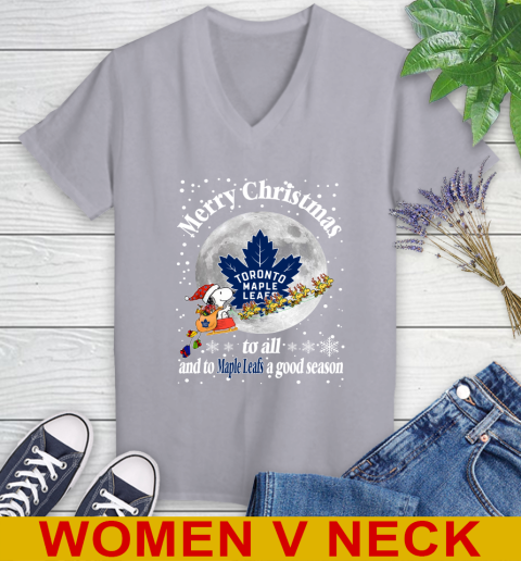 Toronto Maple Leafs Merry Christmas To All And To Maple Leafs A Good Season NHL Hockey Sports Women's V-Neck T-Shirt 4