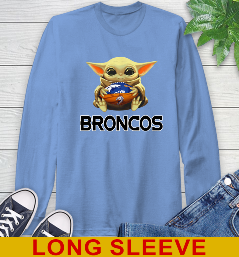 NFL Football Denver Broncos Baby Yoda Star Wars Shirt Long Sleeve T-Shirt 11