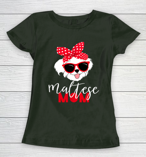 Dog Mom Shirt Dog Lovers T Shirt Maltese Mom Fur Mama Women's T-Shirt 4