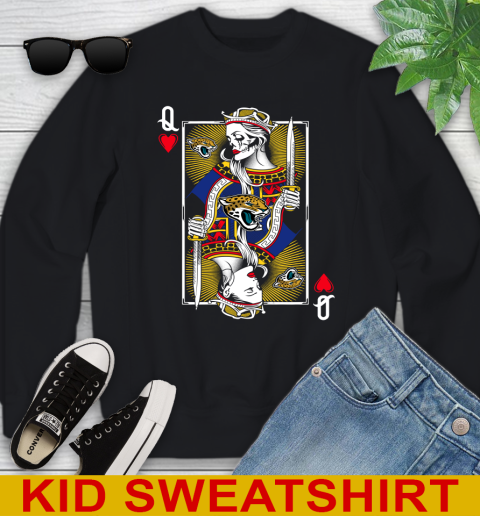NFL Football Jacksonville Jaguars The Queen Of Hearts Card Shirt Youth Sweatshirt