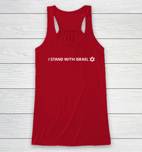 I Stand With Israel  Israeli Flag Jewish Star Of David Racerback Tank 3