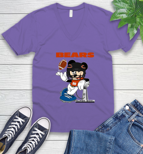 NFL Chicago Bears Mickey Mouse Disney Super Bowl Football T Shirt V-Neck T-Shirt 20