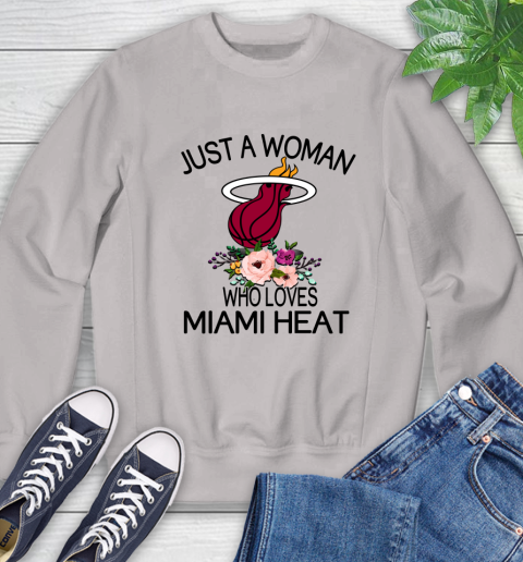 NBA Just A Woman Who Loves Miami Heat Basketball Sports Sweatshirt 9
