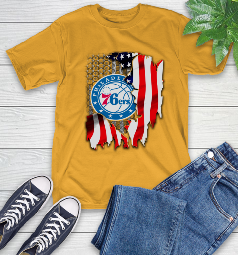 Philadelphia 76ers NBA Basketball American Flag T-Shirt 2