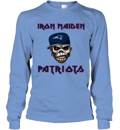 NFL New England Patriots Iron Maiden Rock Band Music Football Sports H4oGvImXtNN long sleeve tee 14 95 151514 front carolina blue