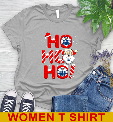 Edmonton Oilers NHL Hockey Ho Ho Ho Santa Claus Merry Christmas Shirt Women's T-Shirt 5