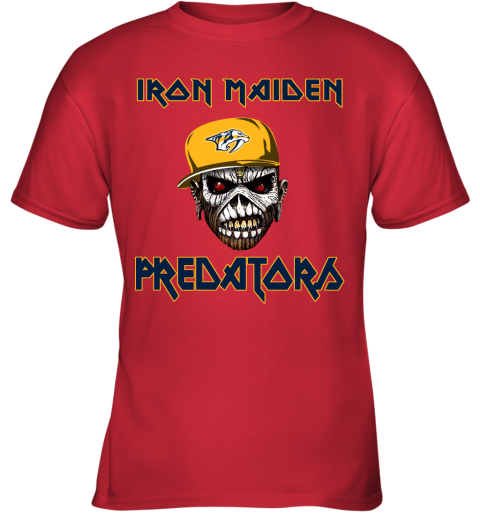 NHL Nashville Predators Iron Maiden Rock Band Music Hockey Sports GFyJ6Z4M0Xm youth t shirt 26 95 151514 front red
