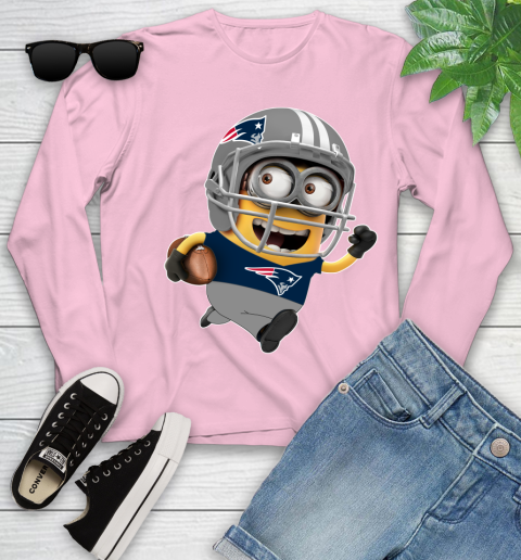 NFL New England Patriots Minions Disney Football Sports Youth Long Sleeve 10