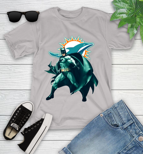 NFL Batman Football Sports Miami Dolphins Youth T-Shirt 12