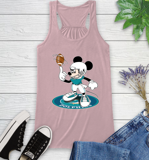 NFL Football Miami Dolphins Cheerful Mickey Disney Shirt Racerback Tank 10