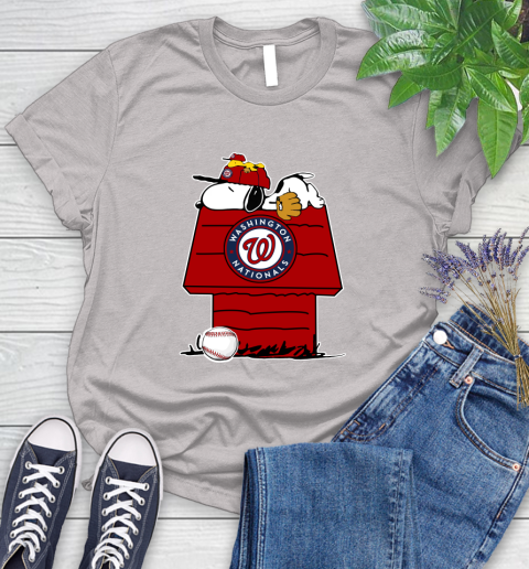 MLB Washington Nationals Snoopy Woodstock The Peanuts Movie Baseball T Shirt_000 Women's T-Shirt 10