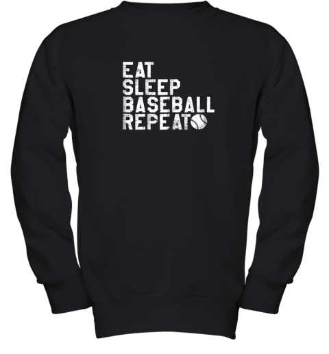 Baseball Shirt  Eat Sleep Baseball Repeat Youth Sweatshirt