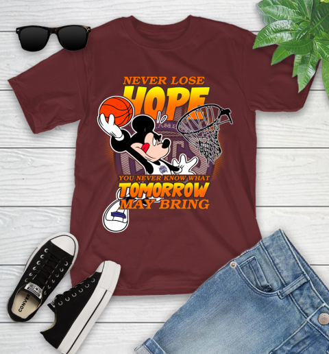 Sacramento Kings NBA Basketball Mickey Disney Never Lose Hope Youth T-Shirt 14