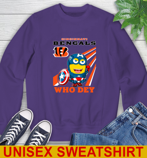 NFL Football Cincinnati Bengals Captain America Marvel Avengers Minion Shirt Sweatshirt 4