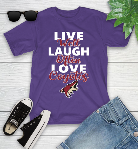 NHL Hockey Arizona Coyotes Live Well Laugh Often Love Shirt Youth T-Shirt 3