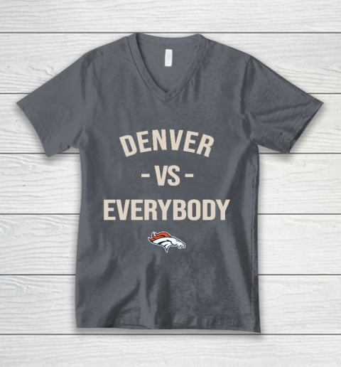 Denver Broncos Vs Everybody V-Neck T-Shirt 4