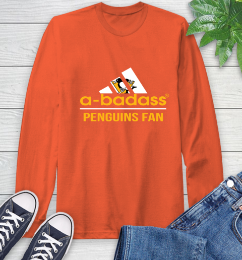NHL A Badass Pittsburgh Penguins Fan Adidas Hockey Sports Long Sleeve T-Shirt 4