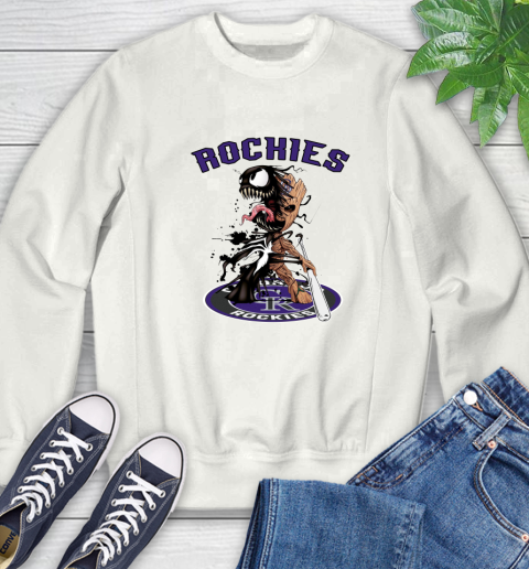 MLB Colorado Rockies Baseball Venom Groot Guardians Of The Galaxy Sweatshirt