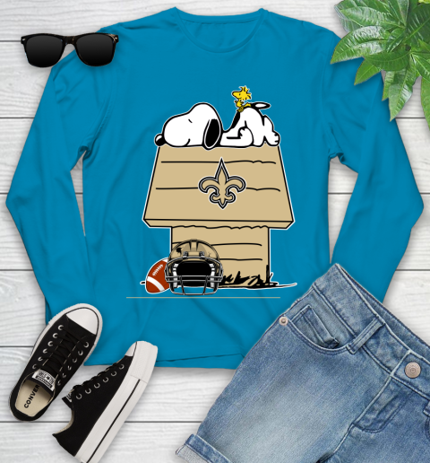 New Orleans Saints NFL Football Snoopy Woodstock The Peanuts Movie Youth Long Sleeve 7