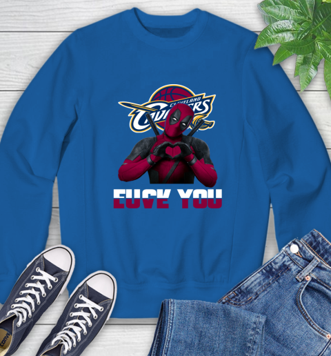 NBA Cleveland Cavaliers Deadpool Love You Fuck You Basketball Sports Sweatshirt 9
