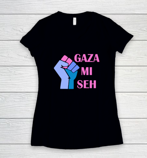 Gaza Mi Seh Palestine Women's V-Neck T-Shirt