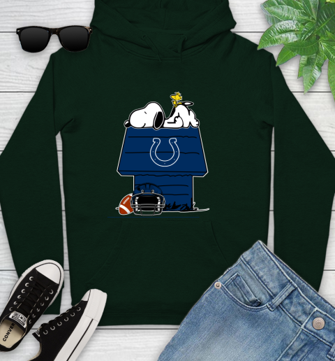 Indianapolis Colts NFL Football Snoopy Woodstock The Peanuts Movie Youth Hoodie 13