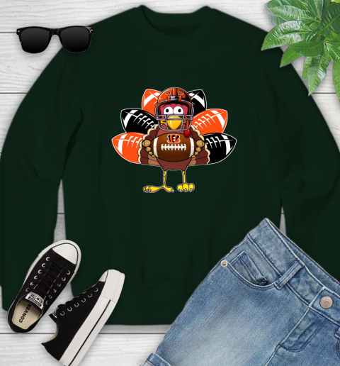 Cincinnati Bengals Turkey Thanksgiving Day Youth Sweatshirt 10