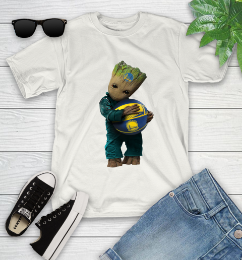 NBA Groot Guardians Of The Galaxy Basketball Sports Golden State Warriors Youth T-Shirt