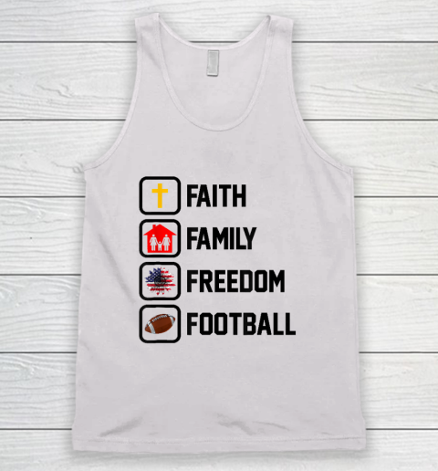 Faith Family Freedom Football Christian Tank Top