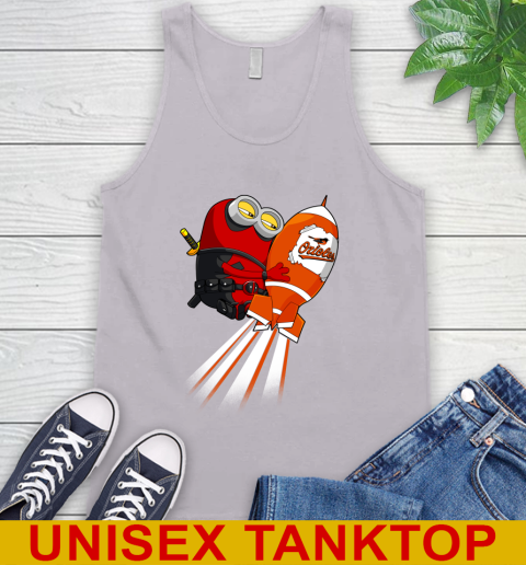 MLB Baseball Baltimore Orioles Deadpool Minion Marvel Shirt Tank Top 3