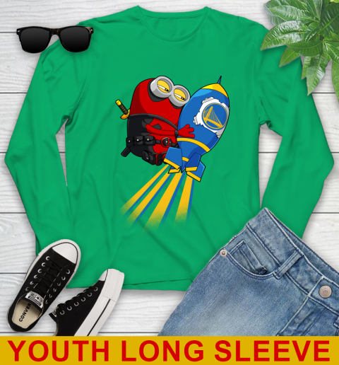 NBA Basketball Golden State Warriors Deadpool Minion Marvel Shirt Youth Long Sleeve 7