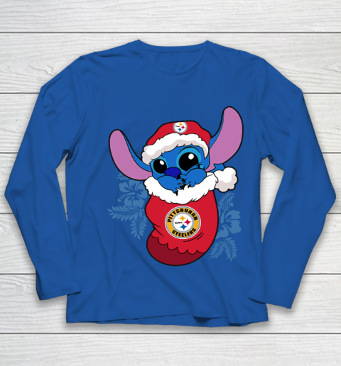 Pittsburgh Steelers Christmas Stitch In The Sock Funny Disney NFL Youth Long Sleeve 9