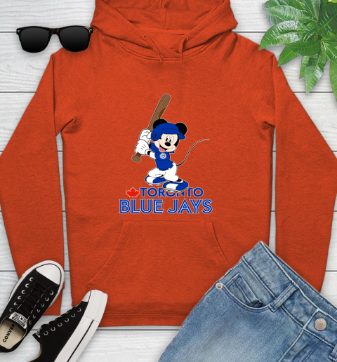 MLB Baseball Toronto Blue Jays Cheerful Mickey Mouse Shirt Youth Hoodie - Image 6